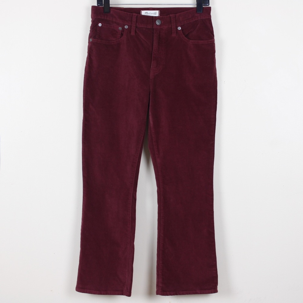 Madewell Cali Demi-Boot Burgundy Corduroy Pants - Picture 2 of 7